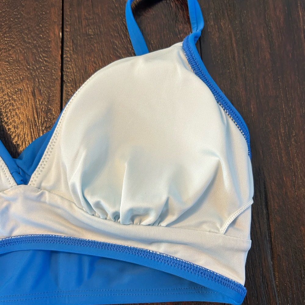 Wrap Bralette & Spliced High Waist Bikini Set- Royal Blue - Picture 8 of 15